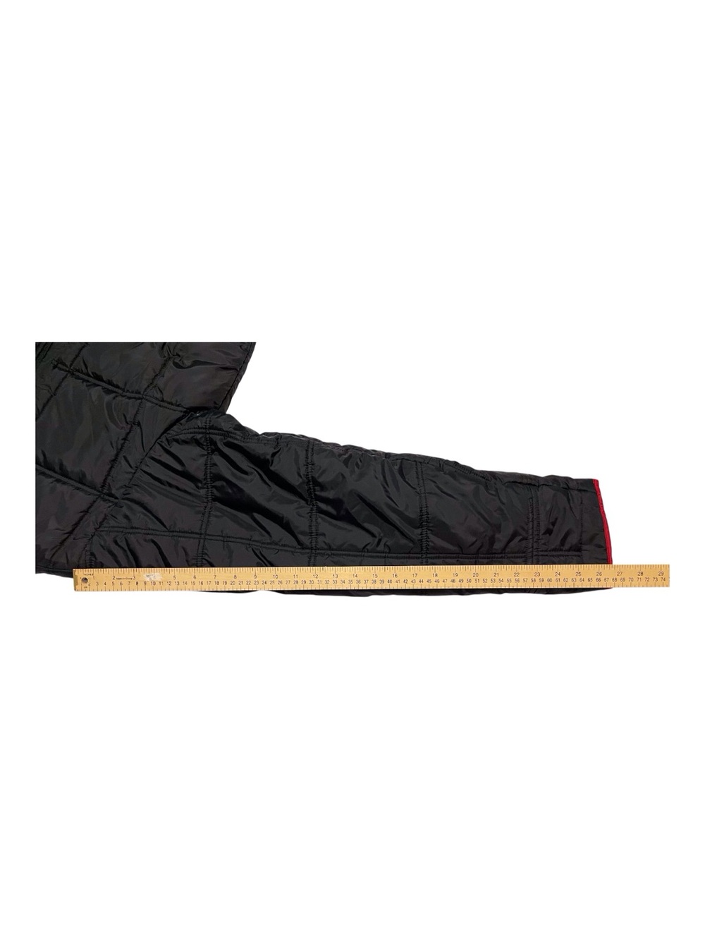 Nautica Black Quilted Puffer Jacket with Red Accents,L - Picture 11 of 14